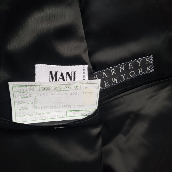 VTG Mani Giorgio Armani Suit 40R Barneys Charcoal Double Breasted Pleated Pants - Picture 2 of 16